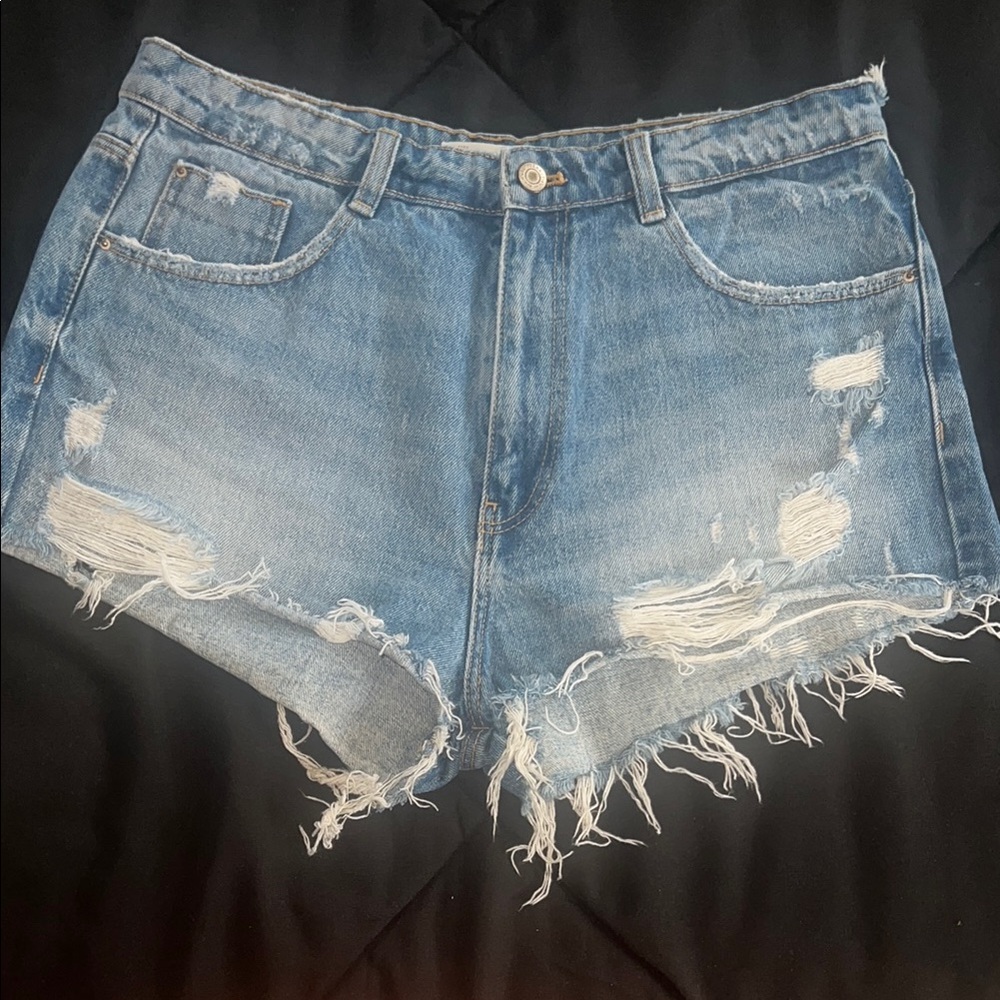 Distressed Zara Denim Shorts